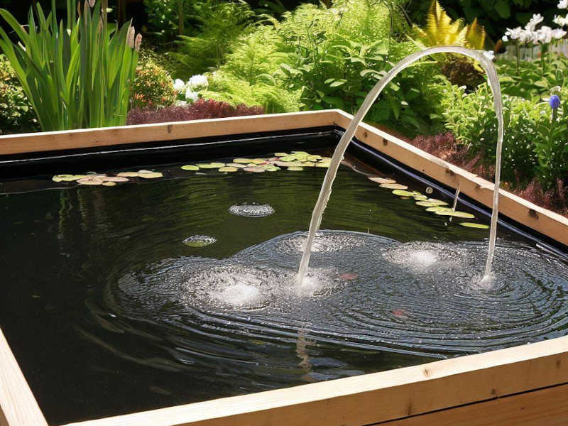 Raised Pond with Water Spouts