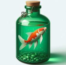 koi fish in a bottle